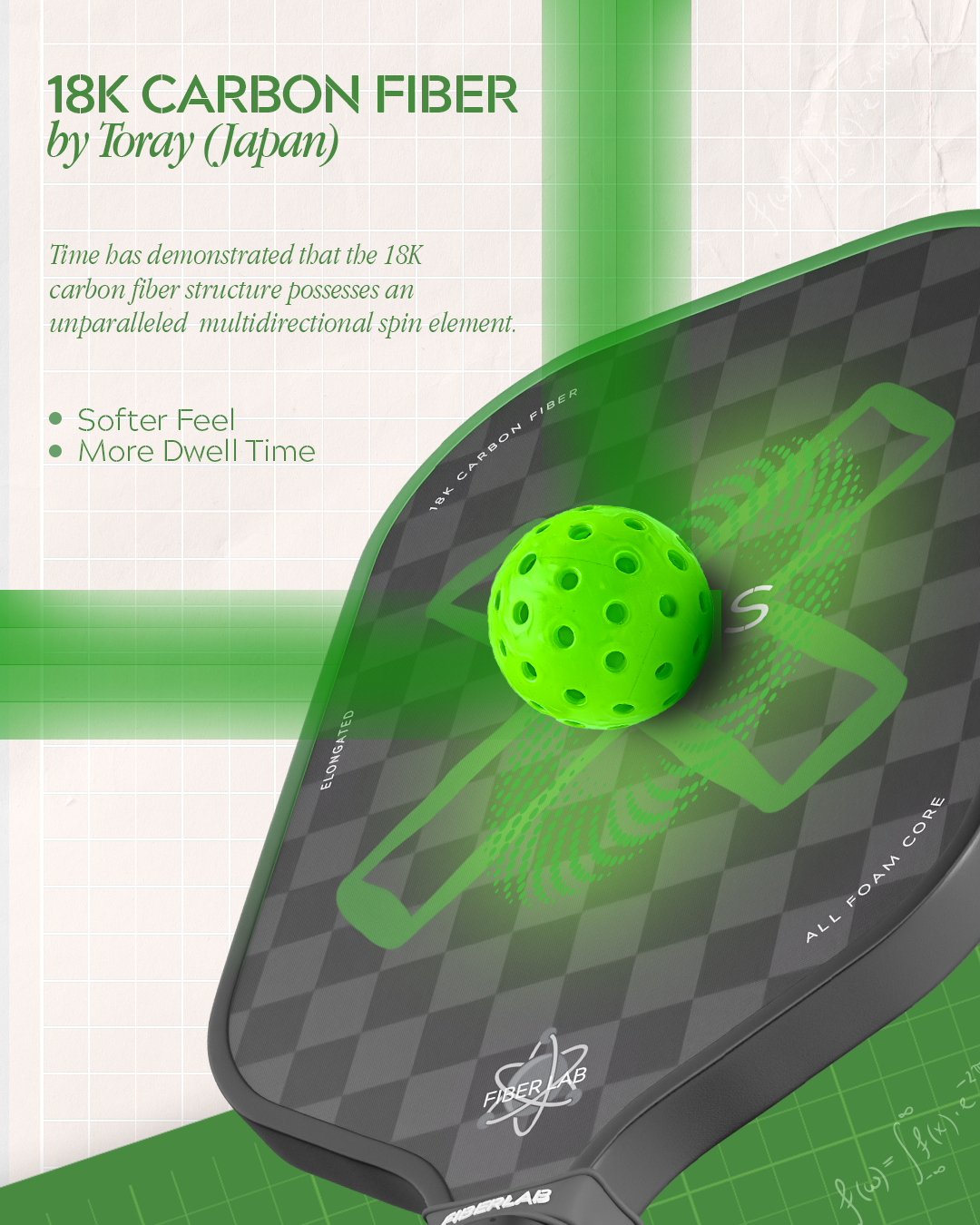 Axis X All Foam Core 18K Carbon Fiber Pickleball Paddle 16MM