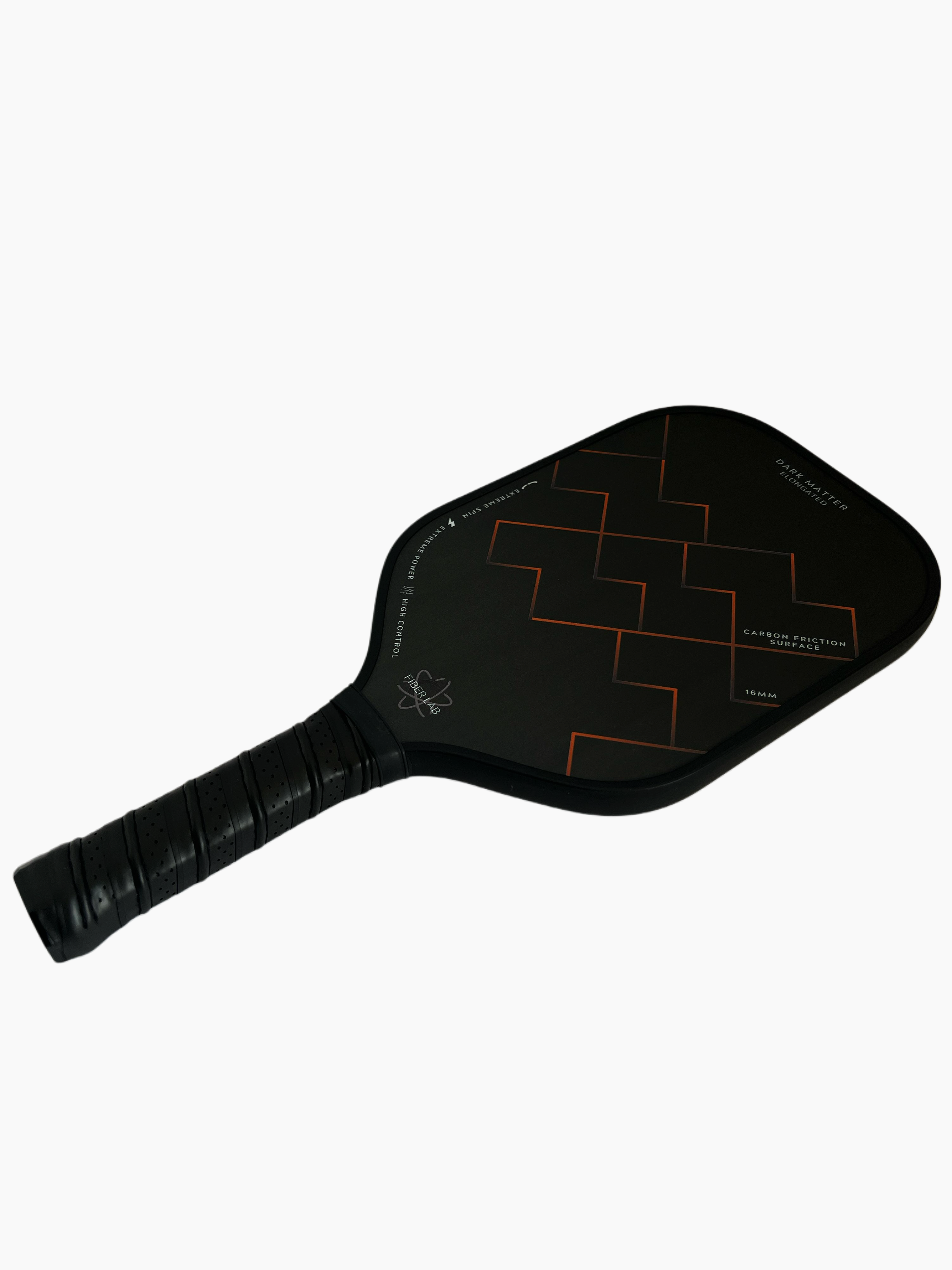 Dark Matter Carbon Friction Surface Pickleball Paddle Elongated 16MM - Fiber Lab