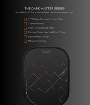 Dark Matter Carbon Friction Surface Pickleball Paddle 16MM